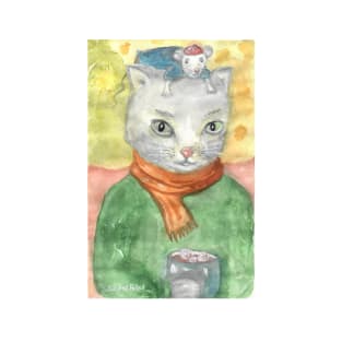 Cat and mouse watercolor T-Shirt