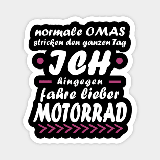 Motorrad Oma Rente Frau Biker Tour Spruch Magnet