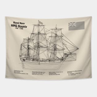 HMS Bounty. William Bligh mutiny ship - SDpng Tapestry