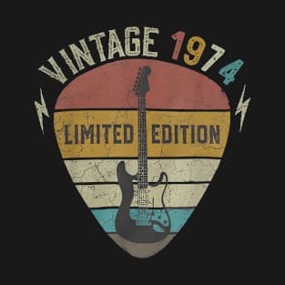 Guitar Lover 50 Year Old Gifts Vintage 1974 T-Shirt