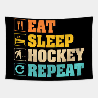 Eat Sleep Hockey Repeat Tapestry