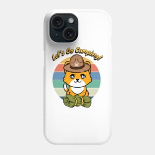 Funny orange cat wants to go camping Phone Case