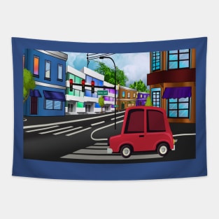 Cartoon street Tapestry