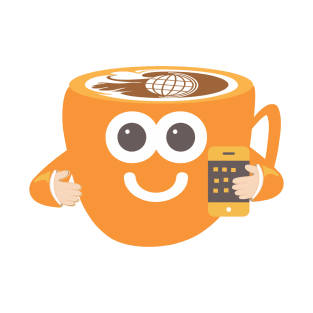 digital coffee cup mascot T-Shirt