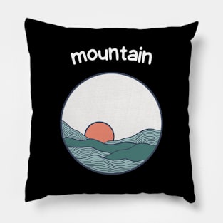 Mountain Vintage Rocks Fauna Since Established Pillow