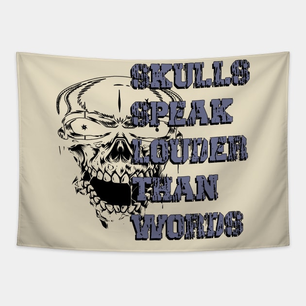 Echoes in Bone Skulls' Profound Tale Skulls Speak Louder Than Words Tapestry by Mirak-store 