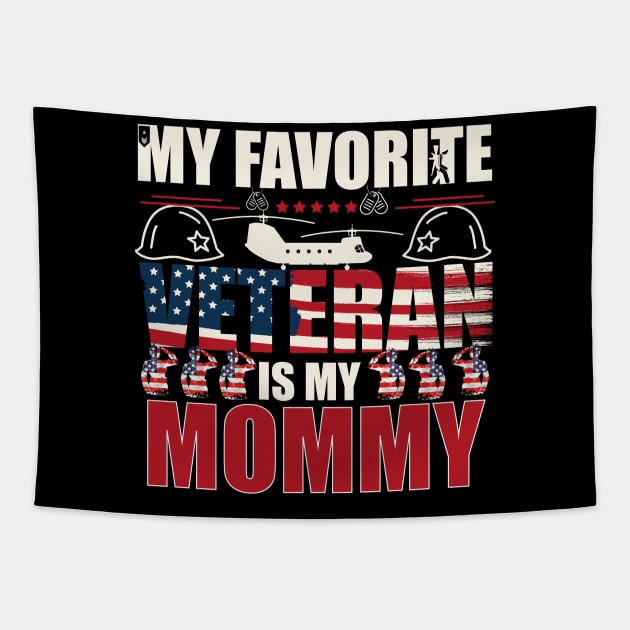 Military Veterans Day My favorite veteran is my family Mom Vintage Tapestry by click2print