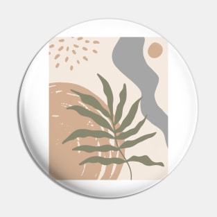 Minimal Modern  Abstract Art leaf  Warm Tones  Design Pin