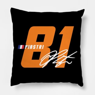 Oscar Piastri 81 Signature Number Pillow