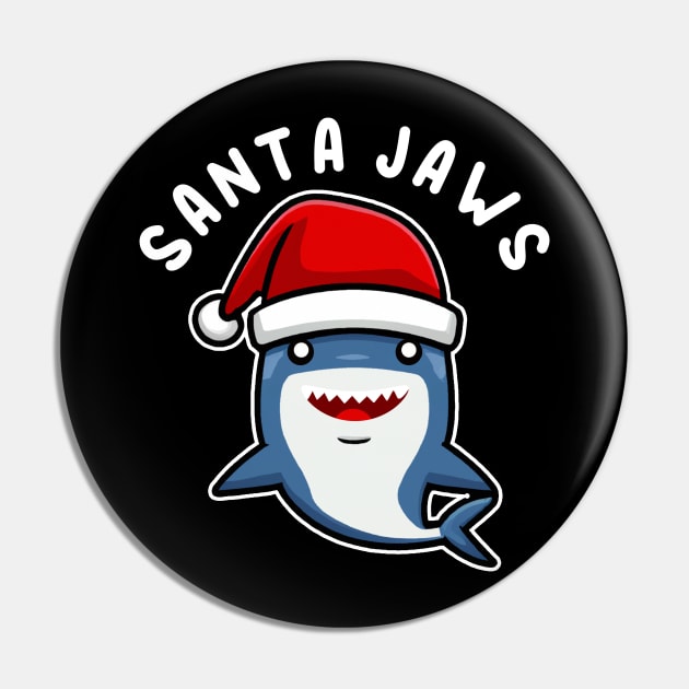 Santa Jaws Shark Christmas Pun Pin by Daytone