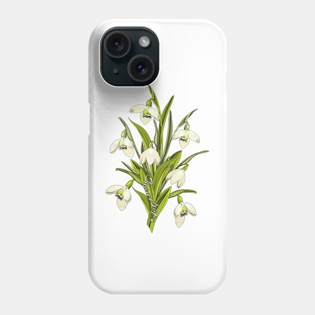 Snowdrops-First spring flowers-Flowers snowflakes-Snowy flowers Phone Case by KrasiStaleva