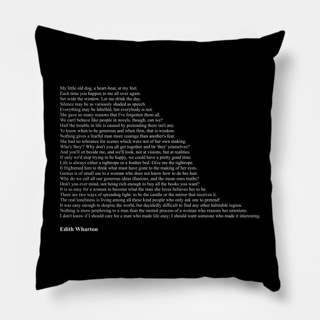 Edith Wharton Quotes Pillow by qqqueiru