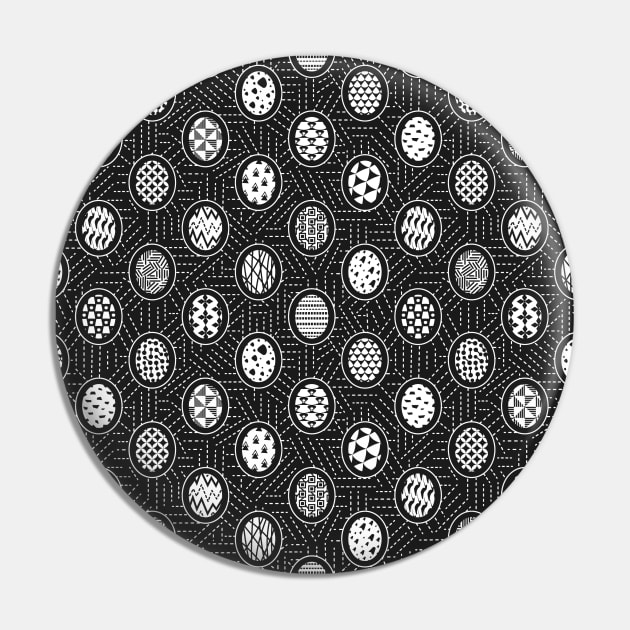 Monochrome Easter Geometry Pin by runcatrun
