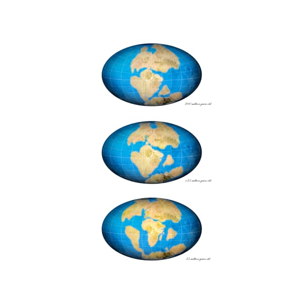 Pangea break-up, global maps (C018/0292) by SciencePhoto