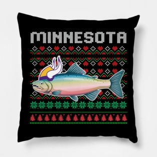 Ugly Christmas Minnesota Walleye vikings Pillow