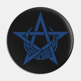 Blue Celtic Pentacle | Pentagram | Celtic Moon Pin