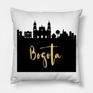 BOGOTA COLOMBIA DESIGNER SILHOUETTE SKYLINE ART Pillow