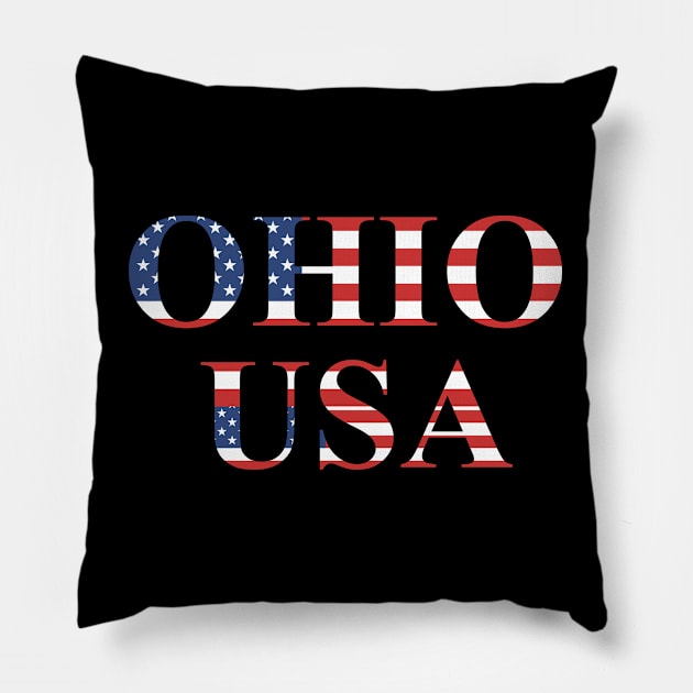 OHIO USA Pillow by TooplesArt
