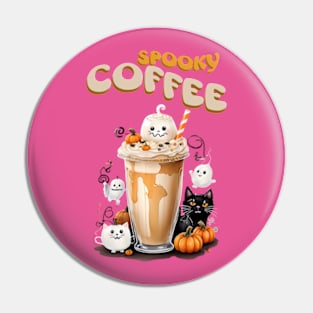 Halloween spooky coffee with funny toppings Pin