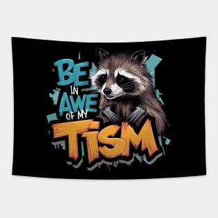 Be In Awe Of My Tism, Raccoon Graffiti Desain Tapestry