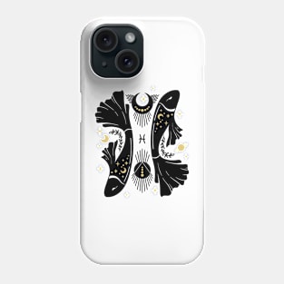 Black and Gold Zodiac Sign PISCES Phone Case