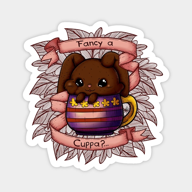 Cute Bunny in a Cup Magnet by zarya_kiqo