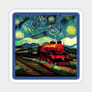 Starry Night Wizarding Express Train Magnet