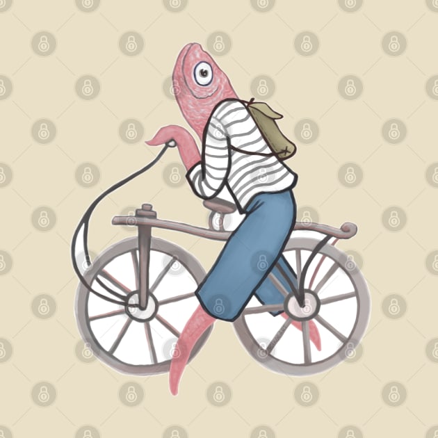 Fish on a Bicycle by KikoeART