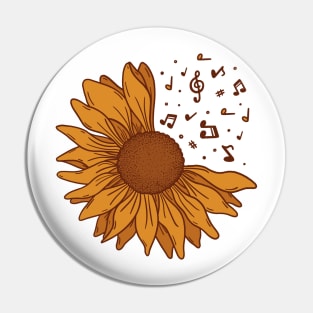 Sunflower musical notes Pin