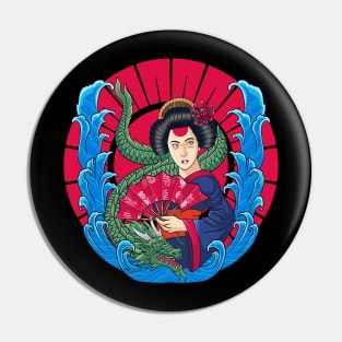 Geisha and the dragon Pin