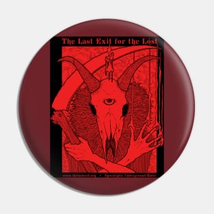 Red Skull Scythe Last Exit Pin