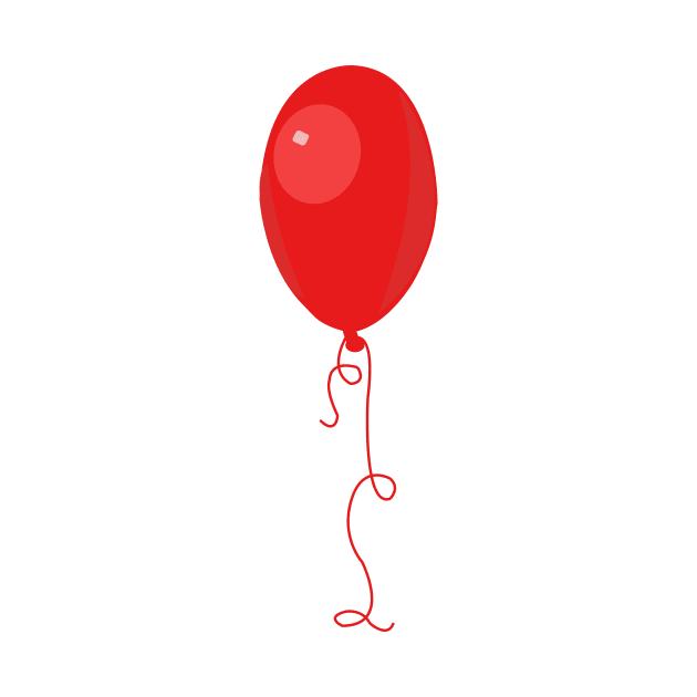 Single red balloon by designInk