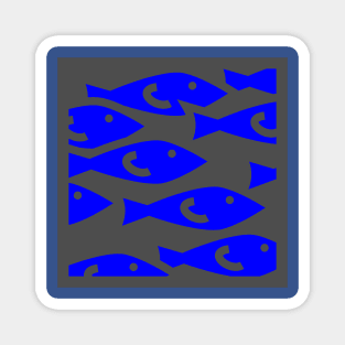 fish fiso blue Magnet
