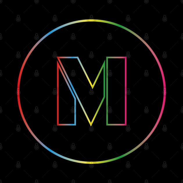 letter M colorful design by HB WOLF Arts