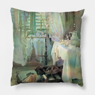 A Hotel Room by John Singer Sargent Pillow