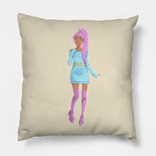 Lady In Blue Pillow