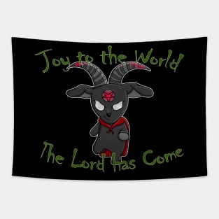 Hail Satan Christmas Goat - Green Tapestry