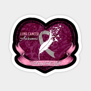 Lung Cancer Awareness Lilac Heart Edition Magnet