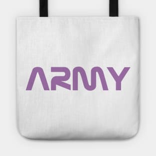 BTS ARMY nasa logo purple Tote