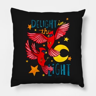 Delight in the Light - Animals of Inspiration Cardinals Illustration Pillow