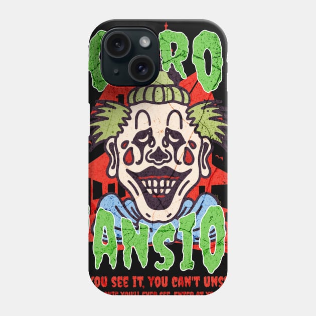 Scary Clown Halloween Horror Mansion T-Shirt | Movie Poster Phone Case by InktuitionCo