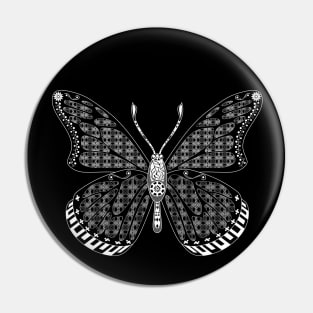 black mandala in zen butterfly ecopop pattern Pin