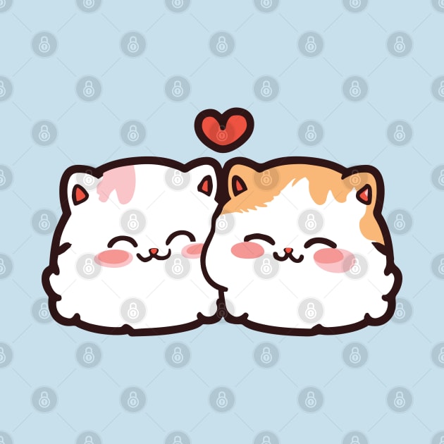 cute cat cartoon couple by Kawaii Bomb