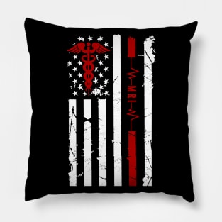 MRI Heartbeat Flag American Pillow