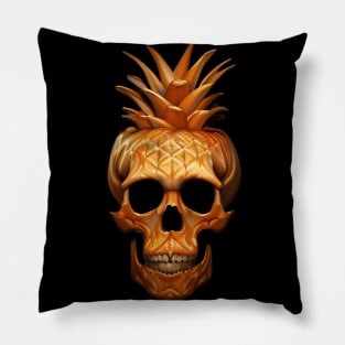 Pineapple Skeleton Skull Pillow