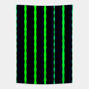 Wavy Neon Green Stripes Tapestry