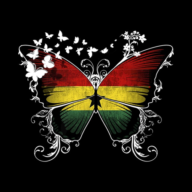 Ghana Flag Butterfly by Near-Face Goddess