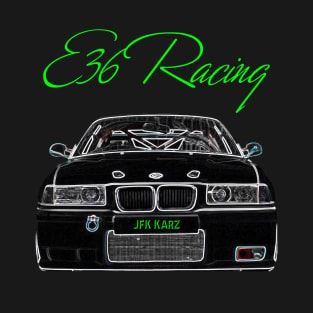 BMW 3 Series E36 M3 Racing Car Front View T-Shirt