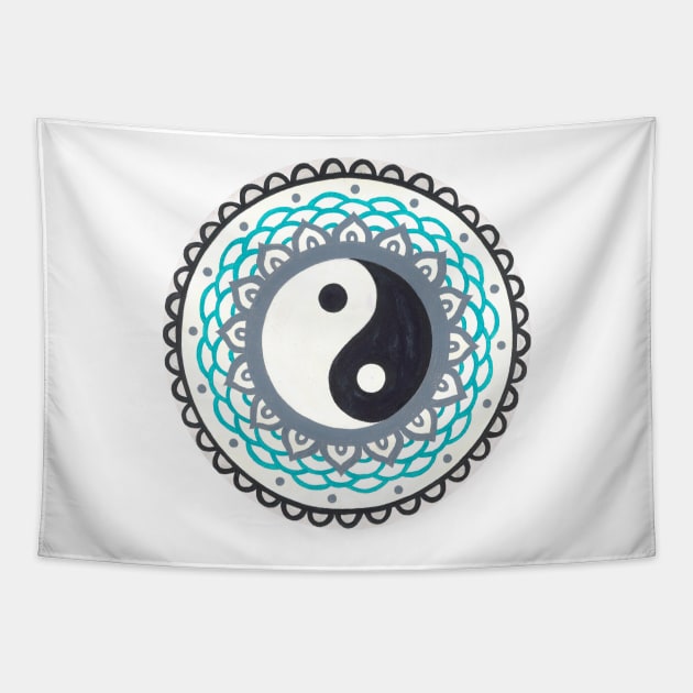 Mandala Yin and Yang, variant 1 Tapestry by Kunst und Kreatives