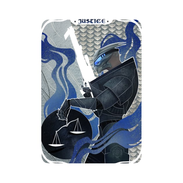 Garrus Vakarian Justice Tarot by SavBakk